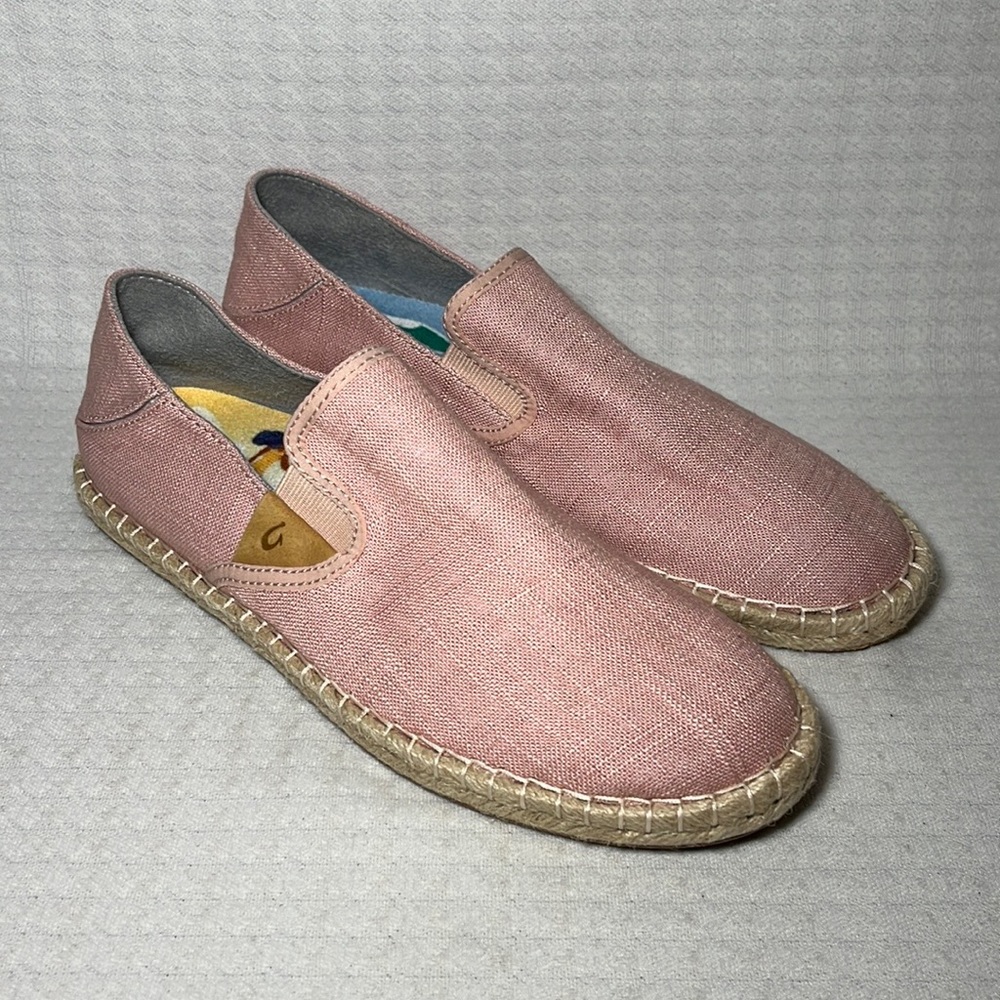 NWT OluKai Kaula Pa'a Kapa Rose Sea Salt 
Slip On Loafers Women